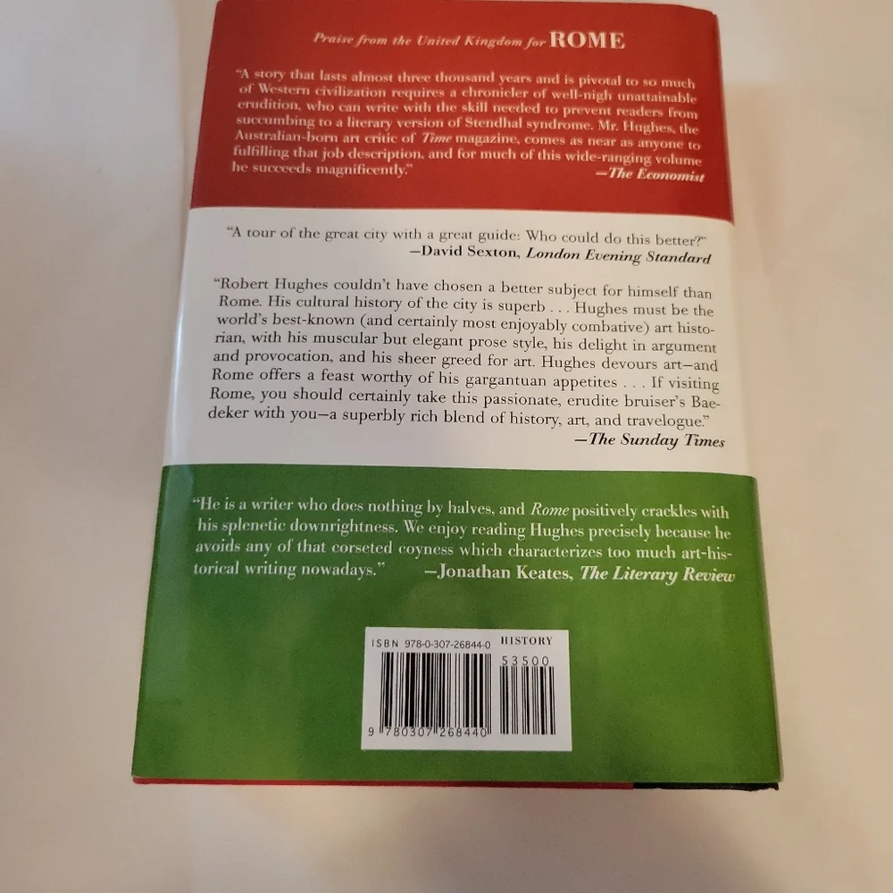 Rome A Cultural, Visual, and Personal History by Robert Hughes Book